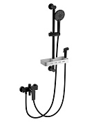 Wonzon & Woghand Смеситель для ванны с душевым гарнитуром и гигиеническим душем, цвет: черный мат. WW-A31003-MB