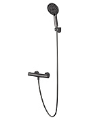 Wonzon & Woghand Inn Смеситель для ванны термостатический с душем, без излива, цвет: темный графит WW-B2065-A-BGG