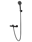 Wonzon & Woghand Inn Смеситель для ванны термостатический с душем, без излива, цвет: черный матовый WW-B2005-A-MB