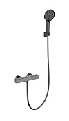 Wonzon & Woghand Stay Смеситель для ванны термостатический с душем, без излива, цвет: темный графит WW-B2016-A-BGG