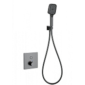 Wonzon & Woghand Смеситель для ванны термостатический с душевым гарнитуром, цвет: темный графит WW-D1017-B-BGG