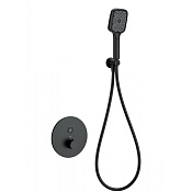 Wonzon & Woghand Смеситель для ванны с душевым гарнитуром термостат, цвет: черный мат. WW-D1017-A-MB