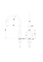 Wonzon & Woghand Смеситель для кухни, изливом 20,6 см, цвет: белый матовый WW-AE4554-MW