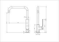 Wonzon & Woghand Смеситель для кухни, изливом 23,3 см, цвет: черный матовый WW-L1006-MB