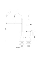 Wonzon & Woghand Кран для фильтрованной воды, длина излива 14 см, поворотный, цвет: черный матовый WW-AE4587-MB