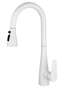 Wonzon & Woghand Смеситель для кухни с выдвижным изливом 21,3 см, цвет: белый матовый WW-121E201B-MW