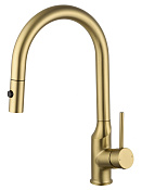 Wonzon & Woghand Смеситель для кухни с выдвижным изливом 21,4 см, цвет: брашированное золото WW-A21252-BG