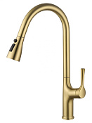 Wonzon & Woghand Смеситель для кухни с выдвижным изливом 20,1 см, цвет: брашированное золото WW-AE54123-BG