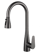 Wonzon & Woghand Смеситель для кухни с выдвижным изливом 21,3 см, цвет: темный графит WW-121E201B-BGG