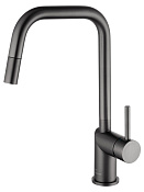 Wonzon & Woghand Смеситель для кухни с выдвижным изливом 19,89 см, цвет: темный графит WW-6018-BGG