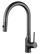 Wonzon & Woghand Смеситель для кухни с выдвижным изливом 21,4 см, цвет: темный графит WW-A21252-BGG