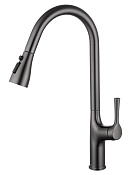 Wonzon & Woghand Смеситель для кухни с выдвижным изливом 20,1 см, цвет: темный графит WW-AE54123-BGG