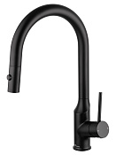 Wonzon & Woghand Смеситель для кухни с выдвижным изливом 21,4 см, цвет: черный матовый WW-A21252-MB