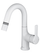 Wonzon & Woghand Смеситель для кухни с выдвижным изливом 14,39 см, цвет: белый матовый WW-FE01L212-MW