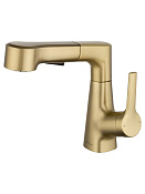 Wonzon & Woghand Смеситель для кухни с выдвижным изливом 15,8 см, цвет: брашированное золото WW-121B108-BG