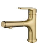 Wonzon & Woghand Смеситель для кухни с выдвижным изливом 13,89 см, цвет: брашированное золото WW-AE4151-BG