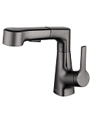 Wonzon & Woghand Смеситель для кухни с выдвижным изливом 15,8 см, цвет: темный графит WW-121B108-BGG