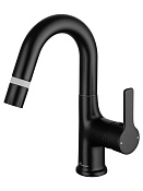 Wonzon & Woghand Смеситель для кухни с выдвижным изливом 14,39 см, цвет: черный матовый WW-FE01L212-MB