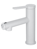 Wonzon & Woghand Смеситель для раковины с доп. изливом, без д/к, излив 11,2 см, цвет: белый мат. WW-H1017-MW