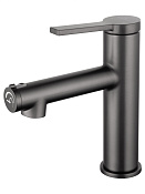 Wonzon & Woghand Смеситель для раковины с доп. изливом, без д/к, излив 11,2 см, цвет: темный графит WW-H1017-BGG