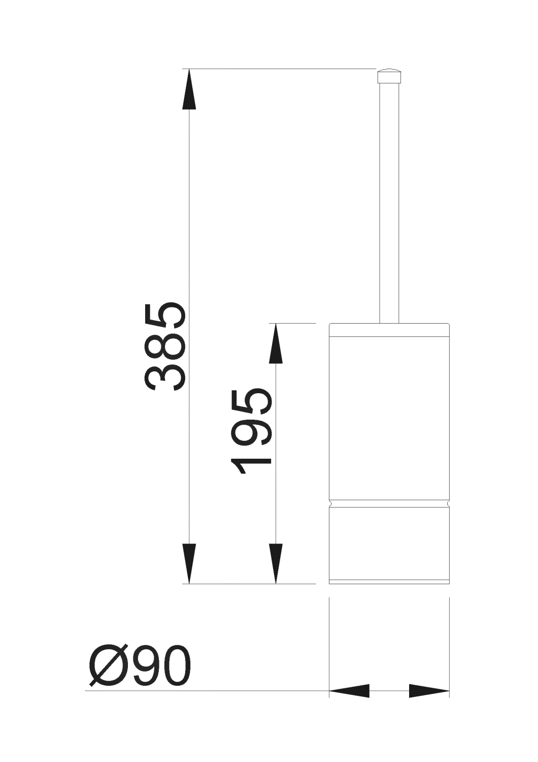 Nofer Escobilleros Ершик для унитаза подвесной, колба из нержавеющей стали, цвет: хром 09071.B