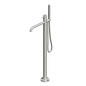 QuadroDesign Source Смеситель для ванны напол., душ, шланг, держатель, цвет: brushed stainless steel 1262AS/1