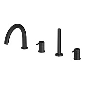 Fima Carlo Frattini Snap Смеситель на борт ванны с ручным душем, цвет: black matt F3124NNS