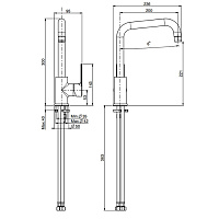 Fima Carlo Frattini Kitchen Смеситель для кухни, поворотный излив, цвет: chrome F3137/1CR