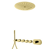 Fima Carlo Frattini Wellness Душевой комплект встраиваемый: термостат, душ, 3 режима, цвет: gold F3188X4R40OR