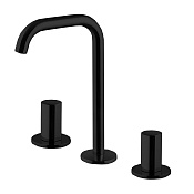 Fima Carlo Frattini So Смеситель для раковины, на 3 отверстия, д/к, излив 13,5 см, цвет: black matt F3191BNS