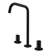 Fima Carlo Frattini So Смеситель для раковины, на 3 отверстия, д/к, излив 16 см, цвет: black matt F3191DNS