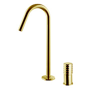 Fima Carlo Frattini Spillo Tech Смеситель для раковины на 2 отвер с д/к, излив 12,5 см, цвет: gold F3271TNCXOR