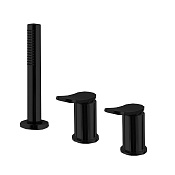 Fima Carlo Frattini Flo' Смеситель на борт ванны с ручным душем, без излива, цвет: black matt F3814/1NNS