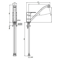 Fima Carlo Frattini Kitchen Смеситель для кухни, поворотный излив 21,7 см, цвет: chrome F3837CR