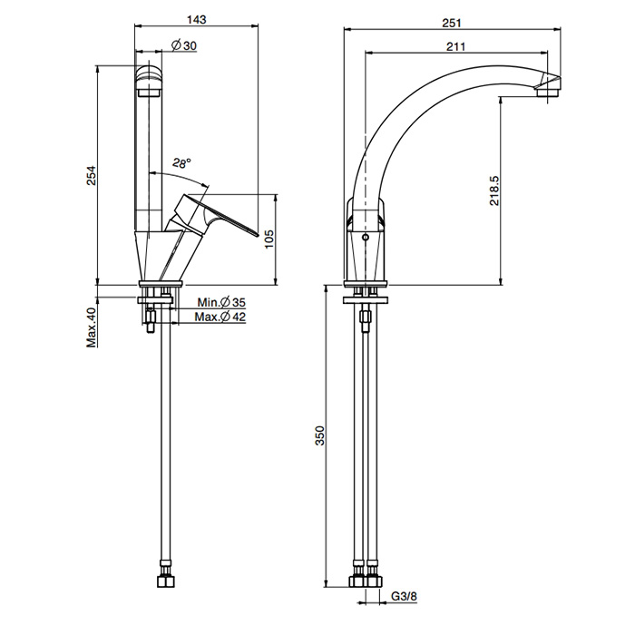 Fima Carlo Frattini Kitchen Смеситель для кухни, поворотный излив 21,1 см, цвет: chrome F3847/2CR