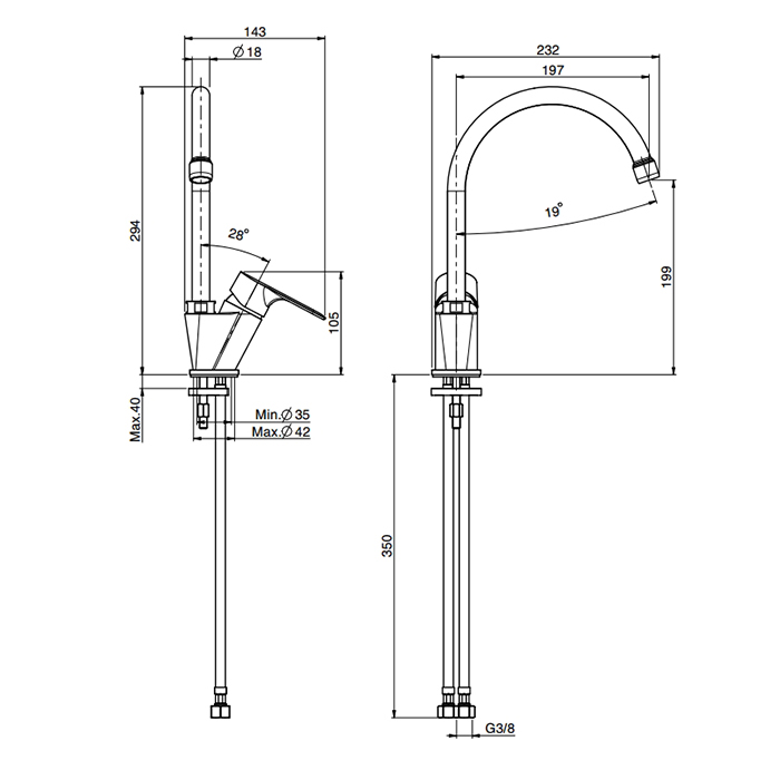 Fima Carlo Frattini Kitchen Смеситель для кухни, поворотный излив 19,7 см, цвет: chrome F3897/1CR