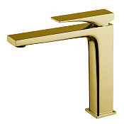 Fima Carlo Frattini Zeta Смеситель для раковины, без донного клапана, излив 16,5 см, цвет: gold F3961LNOR.1