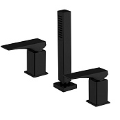 Fima Carlo Frattini Zeta Смеситель на борт ванны с ручным душем, без излива, цвет: black matt F3974/1NNS