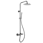 Fima Carlo Frattini Wellness Душевая стойка: термостат, верхний и ручной душ, цвет: black matt F4285/R256NS