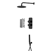 Fima Carlo Frattini Wellness Душевой комплект встраиваемый: термостат, душ, 1 реж, цвет: black matt F4409NS