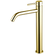 Fima Carlo Frattini Spillo Up Смеситель для раковины, без донного клапана, излив 17,5 см, цвет: gold F3031/HXSOR.1