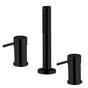 Fima Carlo Frattini Spillo Up Смеситель на борт ванны с ручным душем, без излива, цвет: black matt F3044/1NNS