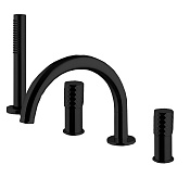 Fima Carlo Frattini Spillo Tech Смеситель на борт ванны с ручным душем, x серия, цвет: black matt F3044TNXNS