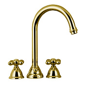 Fima Carlo Frattini Olivia Смеситель для раковины, на 3 отверстия, д/к, излив 17,4 см, цвет: gold F5001OR