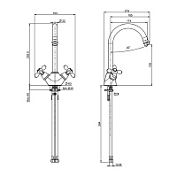 Fima Carlo Frattini Kitchen Смеситель для кухни, поворотный излив 17,4 см, цвет: gold F5007OR