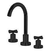 Fima Carlo Frattini Maxima Смеситель для раковины, на 3 отвер, д/к, излив 15,4 см, цвет: black matt F5301WNS