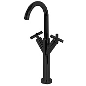 Fima Carlo Frattini Maxima Смеситель для раковины с донным клапаном, излив 15,5 см, цвет: black matt F5331WNS