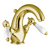 Fima Carlo Frattini Herend Смеситель для раковины, с донным клапаном, излив 13,2 см, цвет: gold F5431OR