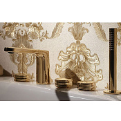 Fima Carlo Frattini Texture Collection Смеситель на борт ванны с душем, без ручки, цвет: gold F5614HOR