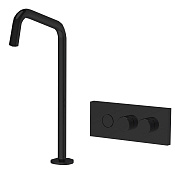 Fima Carlo Frattini Switch Смеситель для раковины встраив. c кнопкой, излив 16 см, цвет: black matt F5951DNS